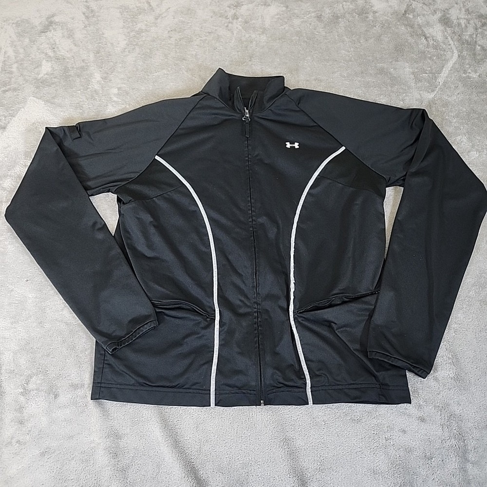 Under Armour Jacket Womens Medium Black Athleisure Activewear Sportswear Casual